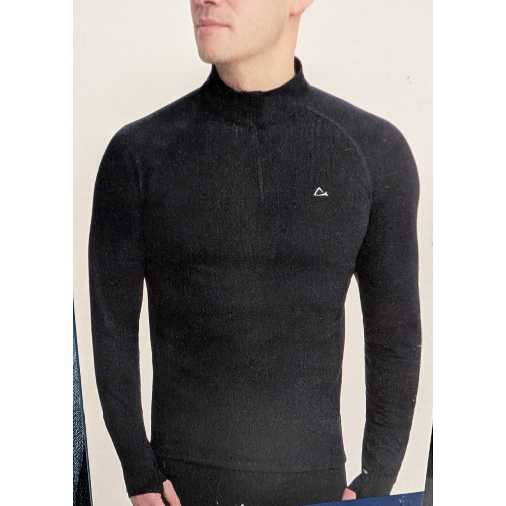NEW PARADOX MEN'S MERINO BLEND BLACK SHIRT BASE LAYER THUMBHOLES SZ XL‎
